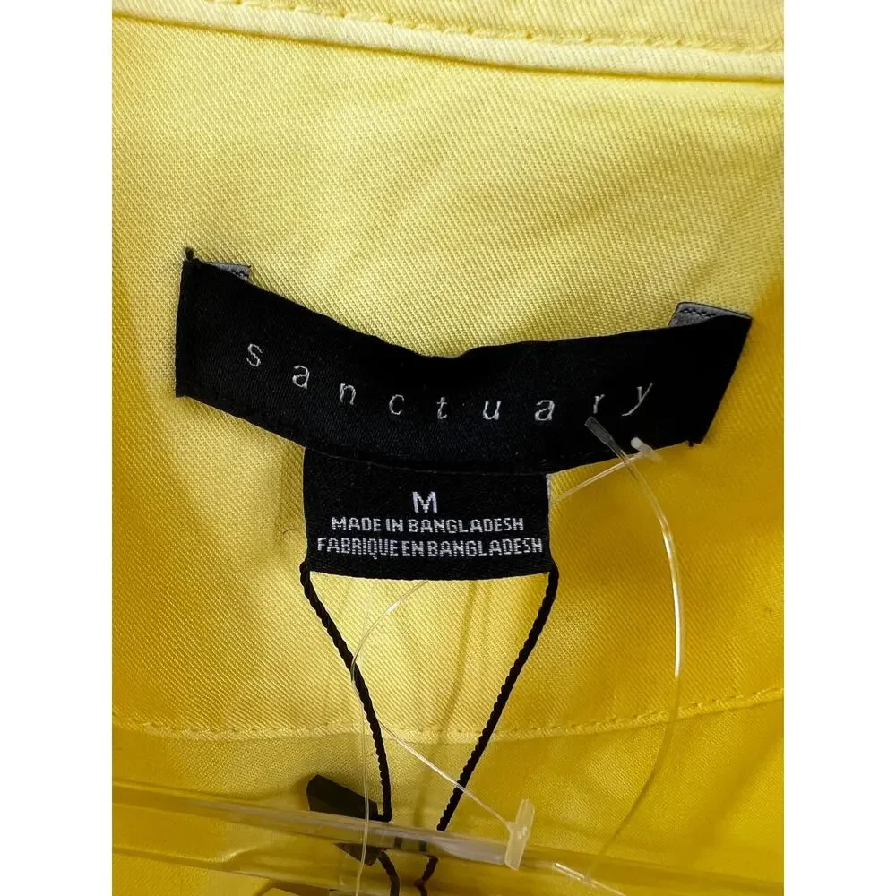 Sanctuary Jacket Womens Lightweight Snap Front‎ Utility Yellow Size M New